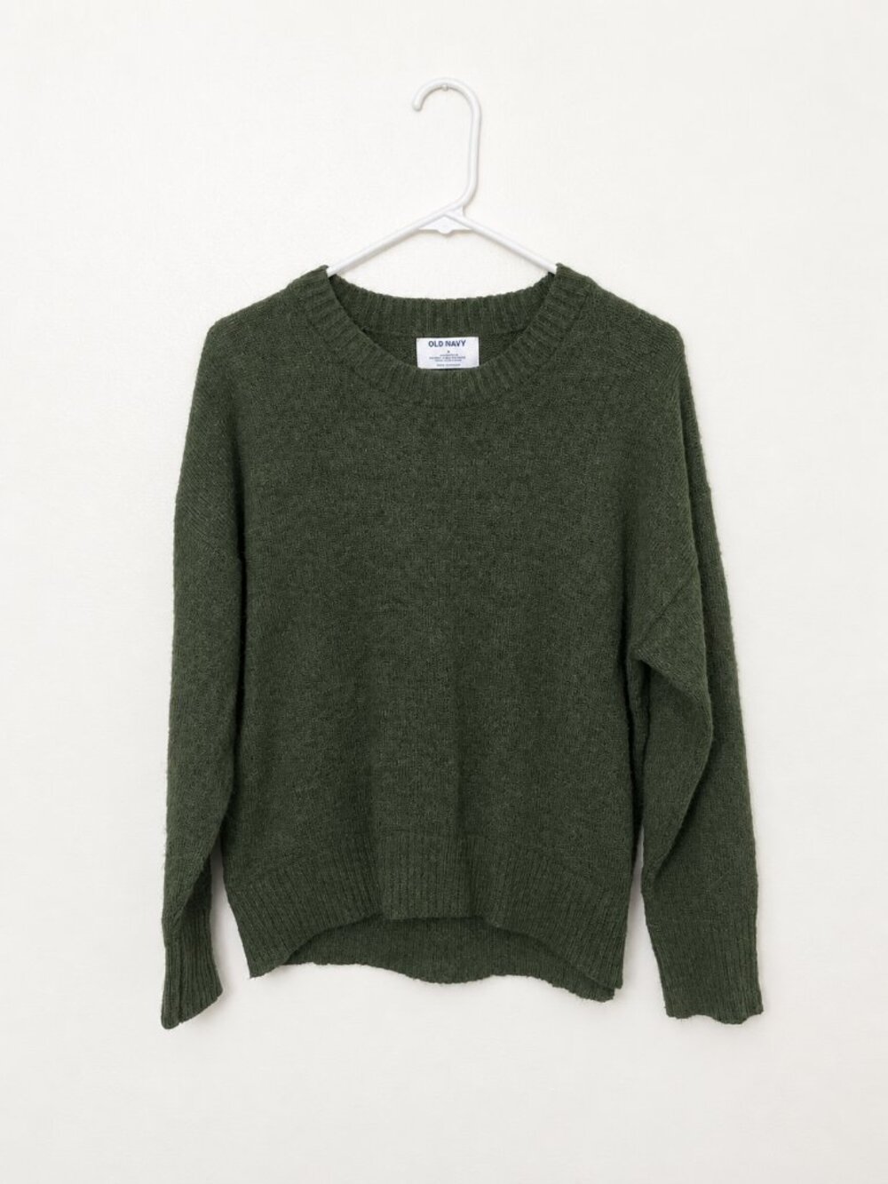 Old Navy Dark Olive Green Knit Crewneck Sweater M